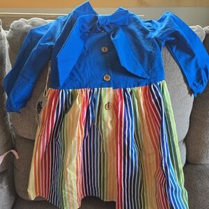lululemon athletica Blue and Multicolor Striped Kids Casual Dress